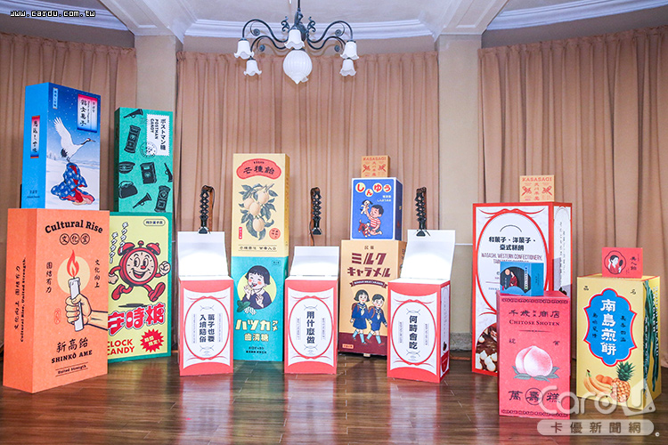 大型糖果盒介紹森永、明治、新高等熟悉的日本製菓會社(圖/台北市政府 提供)