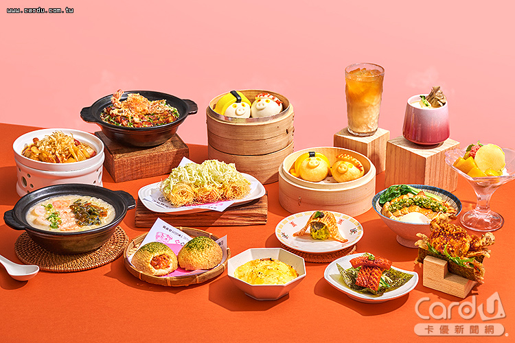 人氣港點賣進壽司店,豬仔流沙包也戴上鮮蝦及玉子燒頭套(圖/爭鮮集團 提供)
